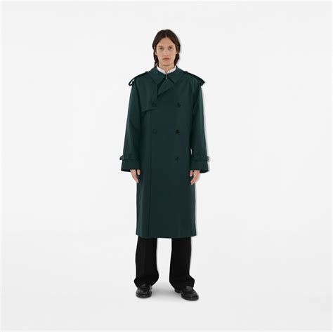 trench burberry uomo lungo|Long Cotton Blend Trench Coat in Anchor .